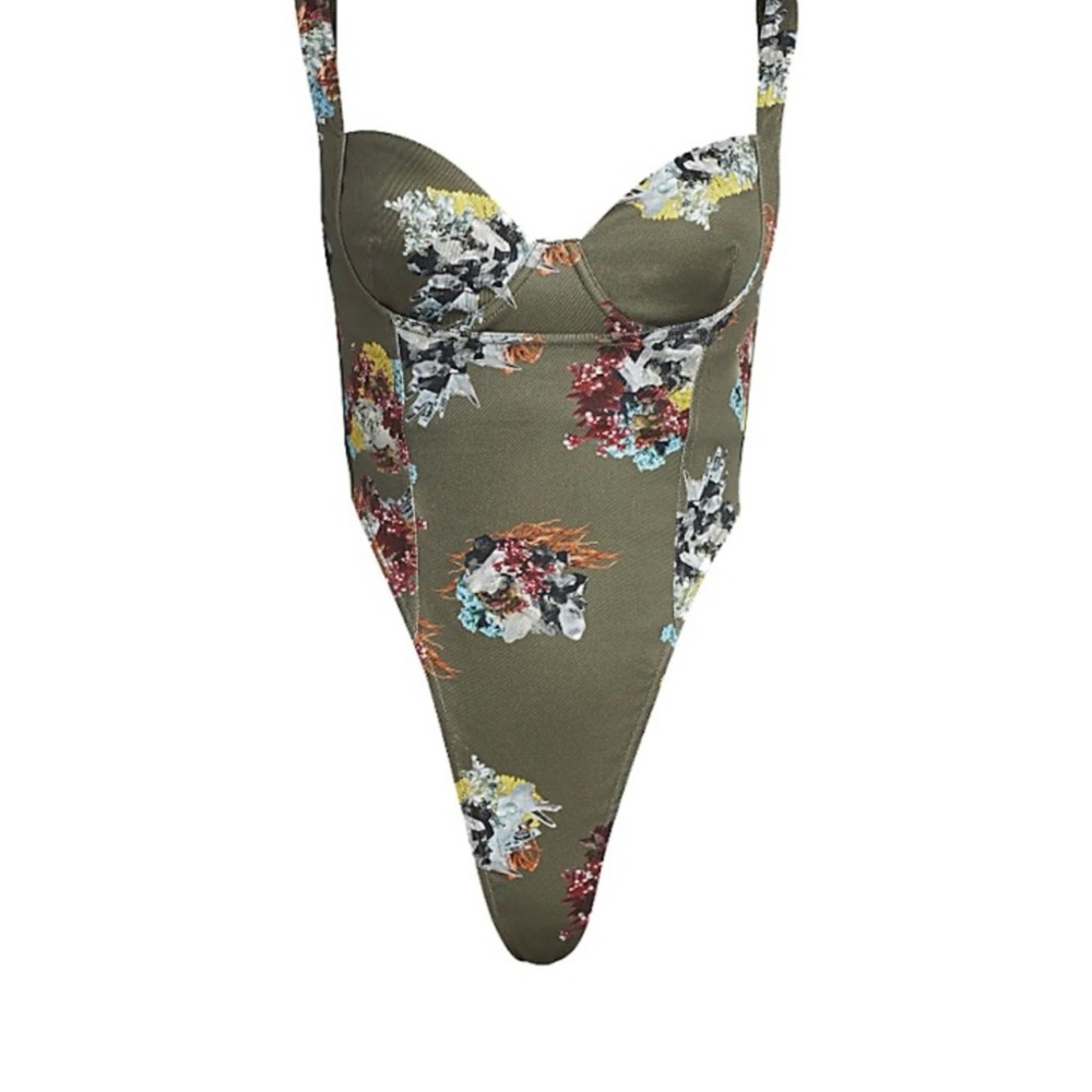 Floral Green Bodysuit